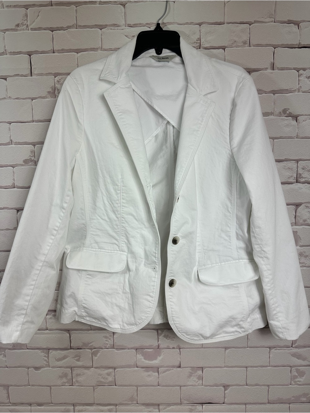 L.L. Bean White Women's Casual Tailored Blazer - Picture 1 of 7